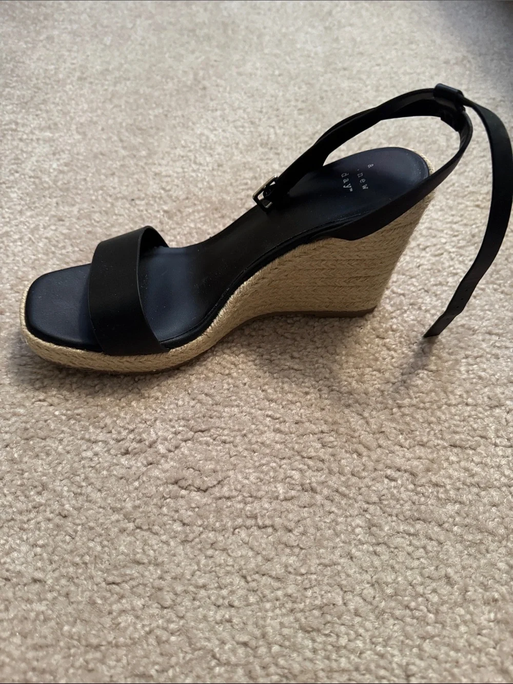 a new day Black Espadrille Wedge Sandals - Picture 3 of 7